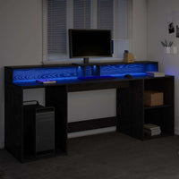 Scrivania Rovere nero 200 x 55 x 91 cm Legno multistrato 3365616