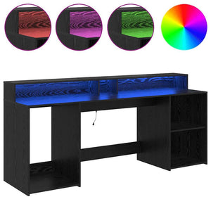 Scrivania Rovere nero 200 x 55 x 91 cm Legno multistrato 3365616