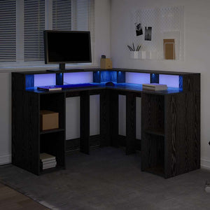 Scrivania Rovere nero 130 x 130 x 91 cm Legno multistrato 3365617