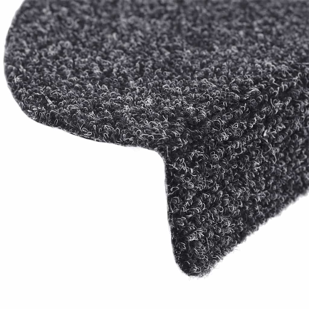 vidaXL Tappetini per scale autoadesivi 20 pz 65x21x4 cm Grigio scuro Semicircolari Grandi