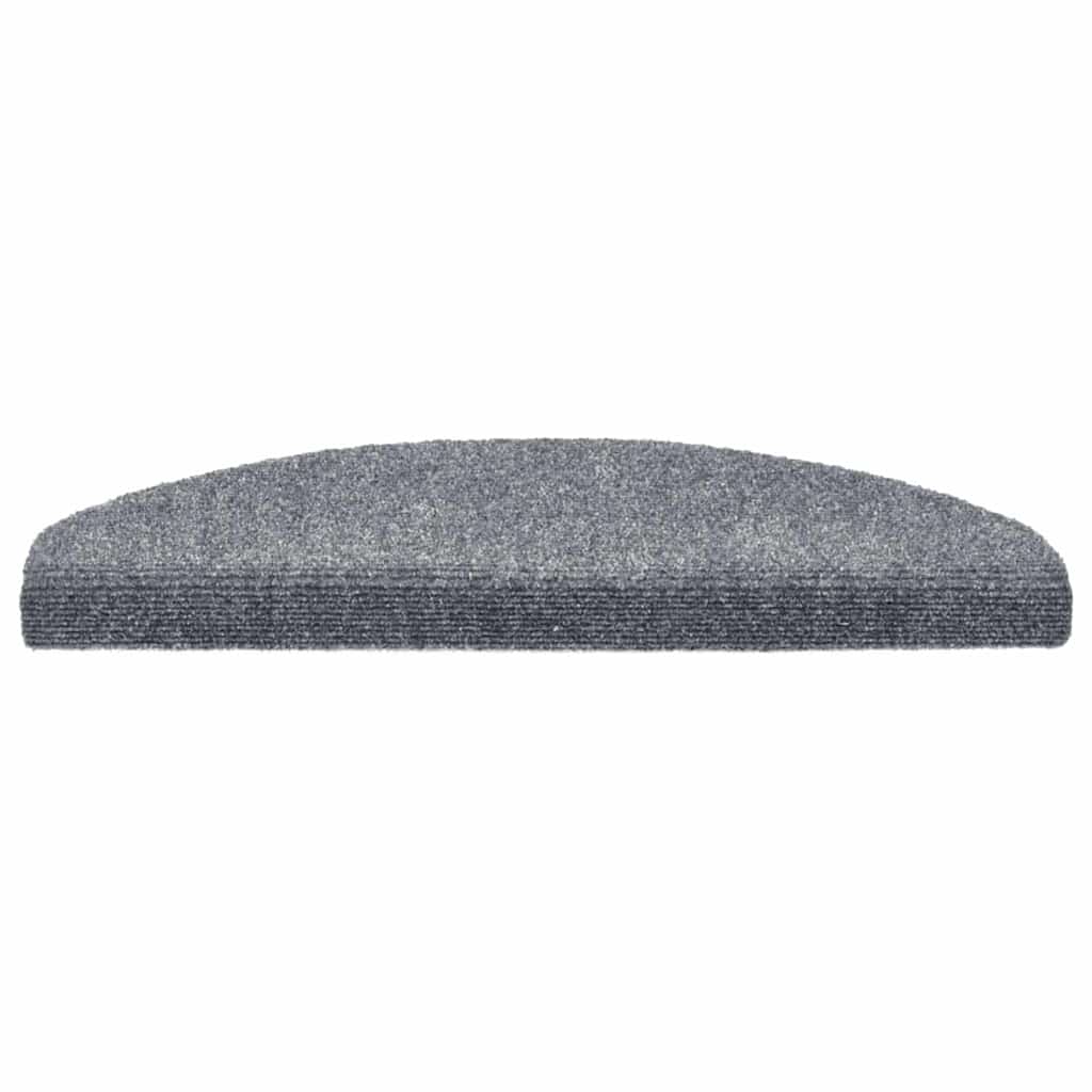 vidaXL Tappetini per scale autoadesivi 20 pz 65x21x4 cm Grigio chiaro Semicircolari Grandi