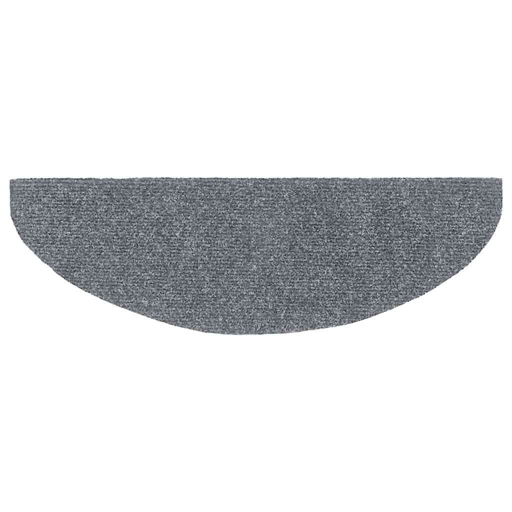 Tappetini per scale autoadesivi 20 pz 65x21x4 cm Grigio chiaro Semicircolari Grandi 3365646