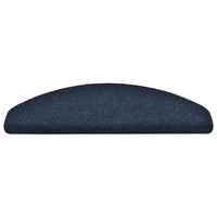 vidaXL Tappetini per scale autoadesivi 30 pz 65x21x4 cm blu navy semicircolari grandi