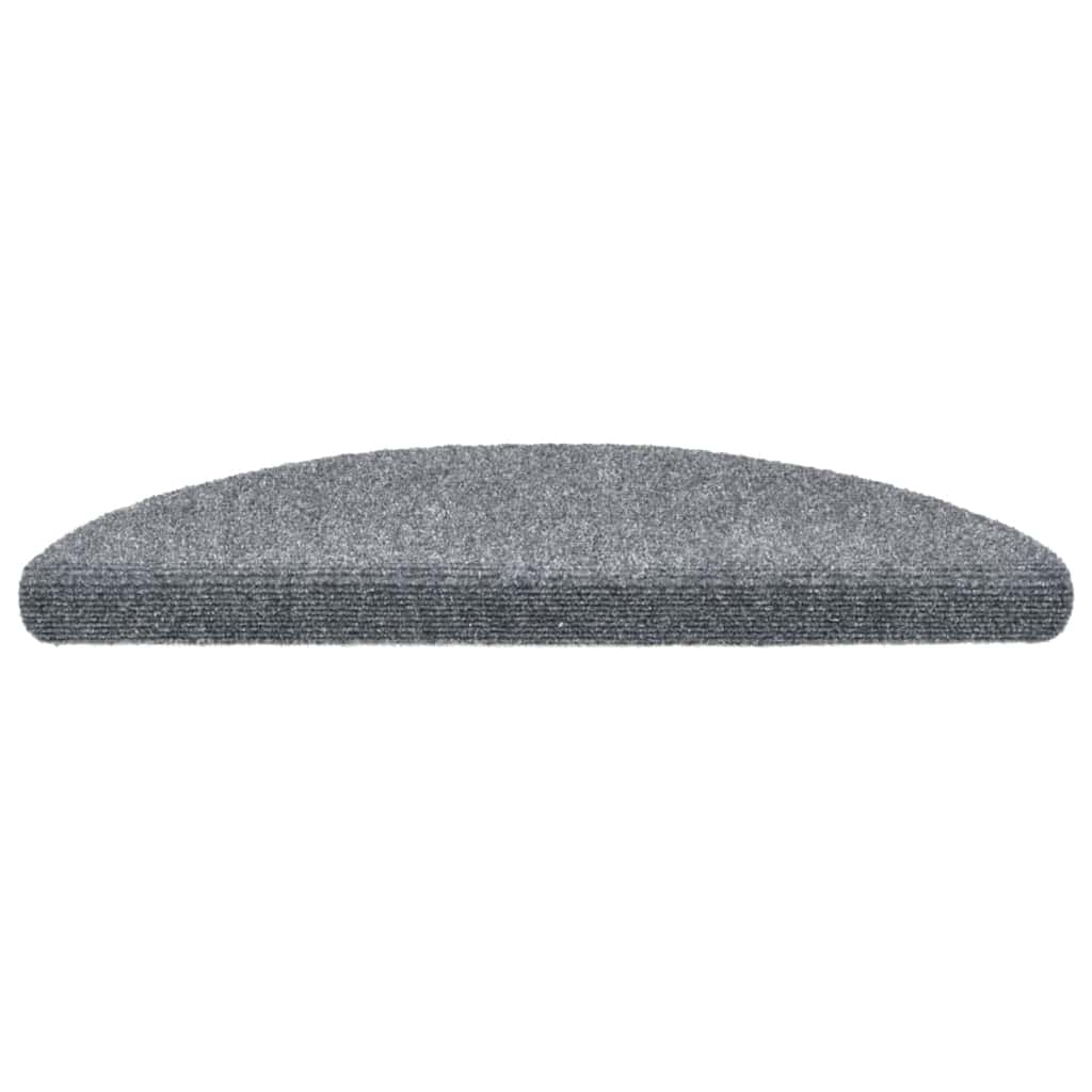 vidaXL Tappetini per scale autoadesivi 20 pz 56x17x3 cm Grigio chiaro semicircolari