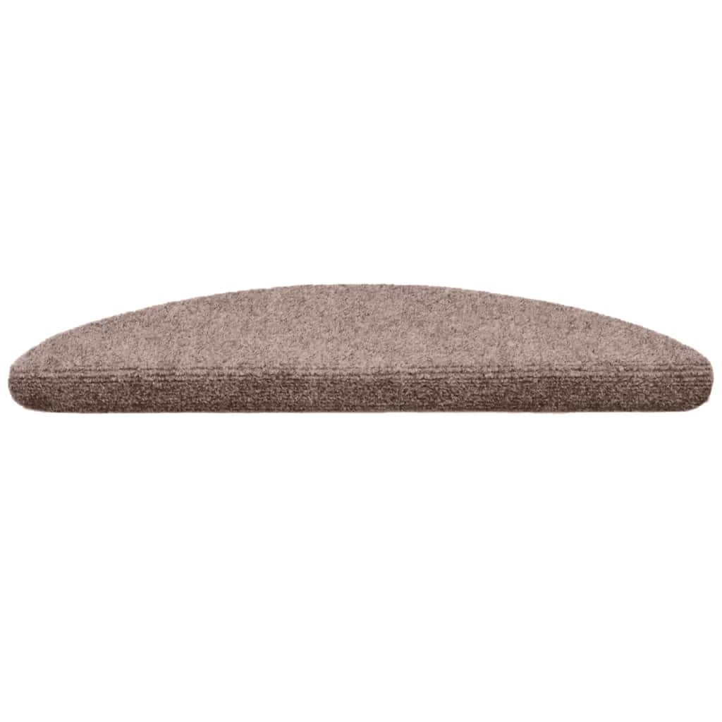 Tappetini per scale autoadesivi 30 pz 56x17x3 cm Marrone Chiaro semicircolari 3365679