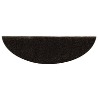 vidaXL Tappetini per scale autoadesivi 30 pz 56x17x3 cm marrone scuro semicircolari