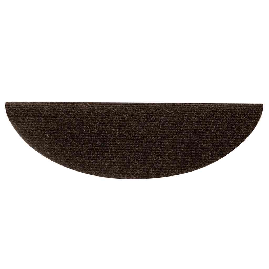 Tappetini per scale autoadesivi 30 pz 56x17x3 cm marrone semicircolari 3365686