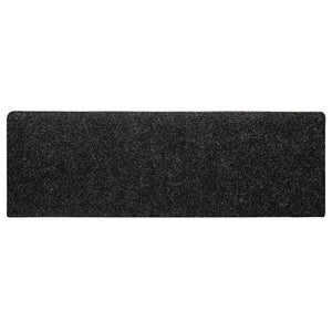 Tappetini per scale autoadesivi 30 pz 65x21x4 cm neri bordo rettangolare 3365693