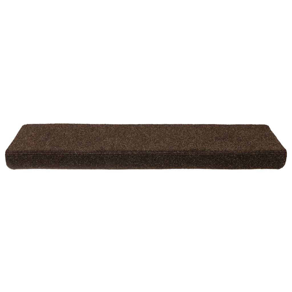 vidaXL Tappetini per scale autoadesivi 30 pz 65x21x4 cm marrone bordo rettangolare