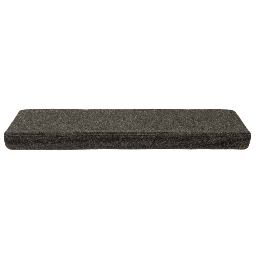 vidaXL Tappetini per scale autoadesivi 30 pz 65x21x4 cm Antracite Bordo rettangolare