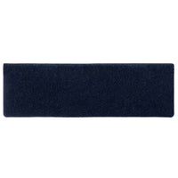 vidaXL Tappetini per scale autoadesivi 30 pz 65x21x4 cm blu navy bordo rettangolare