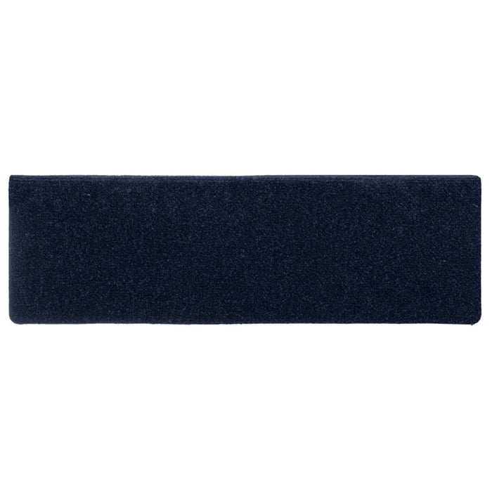 vidaXL Tappetini per scale autoadesivi 30 pz 65x21x4 cm blu navy bordo rettangolare