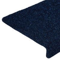 vidaXL Tappetini per scale autoadesivi 30 pz 65x21x4 cm blu navy bordo rettangolare