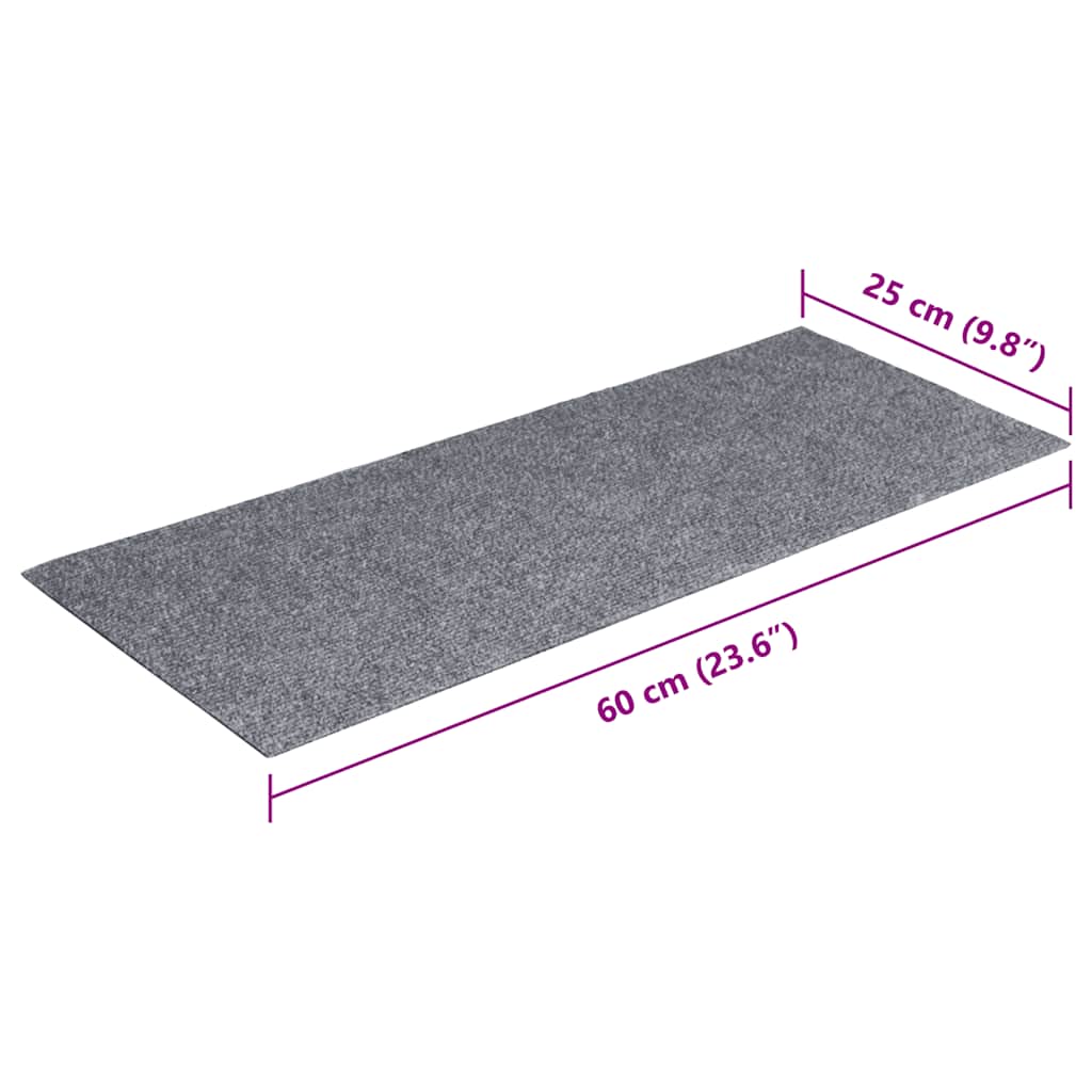 Tappetini per Scale Autoadesivi 30 pz Grigio Chiaro 60x25 cm 3365706