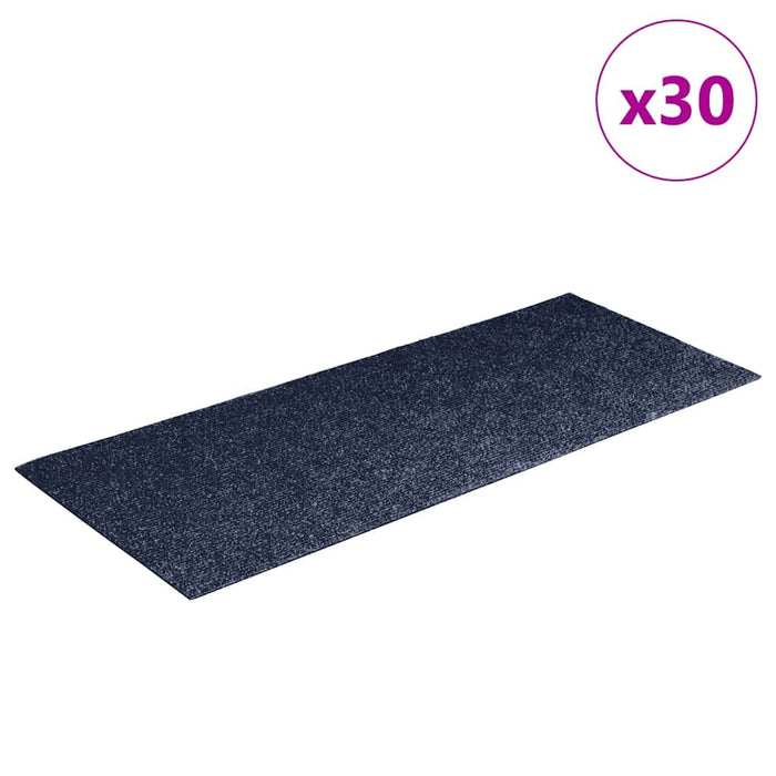 vidaXL Tappetini per scale autoadesivi 30 pz 60x25 cm Grigio Blu Rettangolari