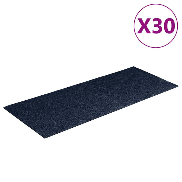 Tappetini per Scale Autoadesivi 30 pz Blu 60x25 cm Rettangolare