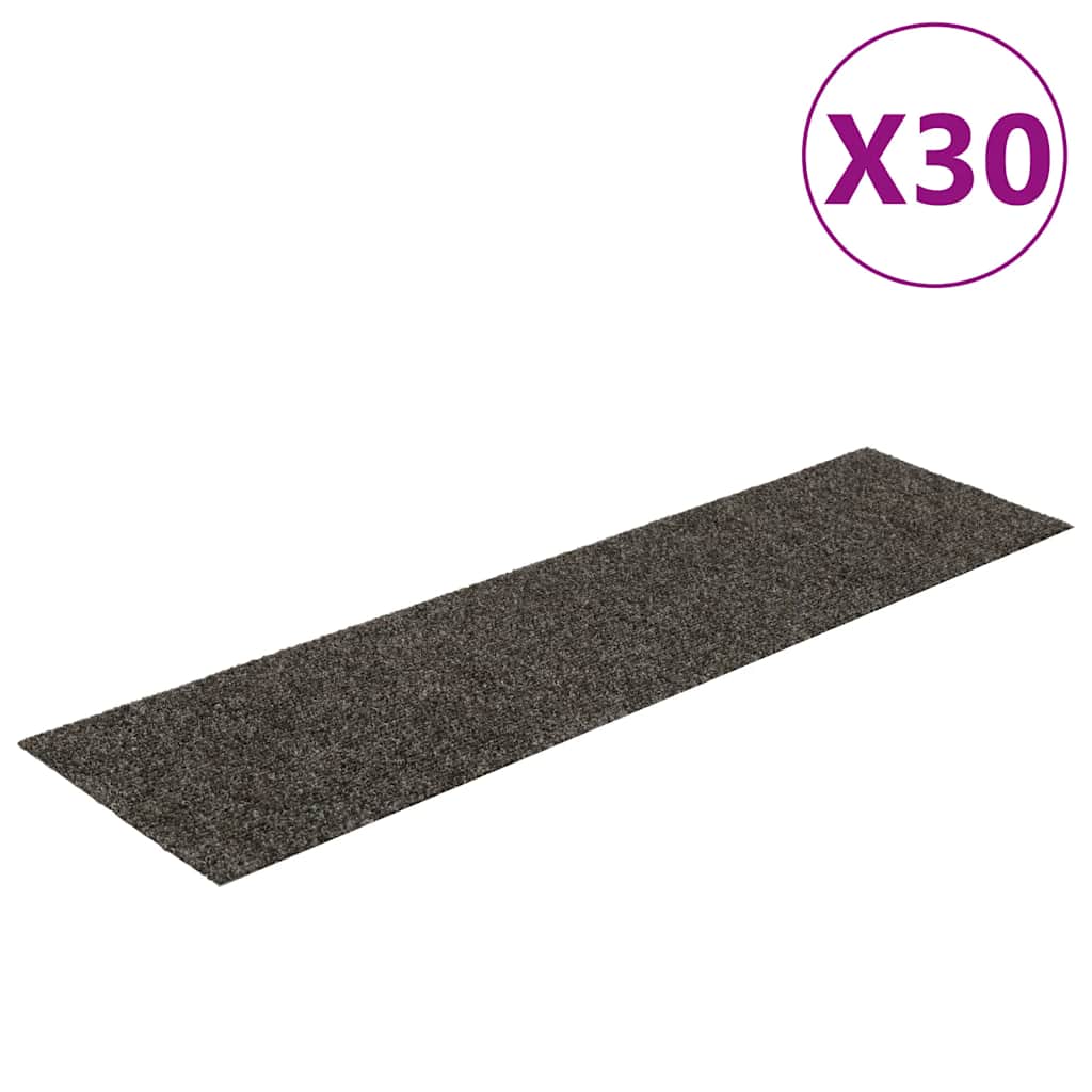 vidaXL Tappetini per scale autoadesivi 30 pz 76x20 cm antracite rettangolari