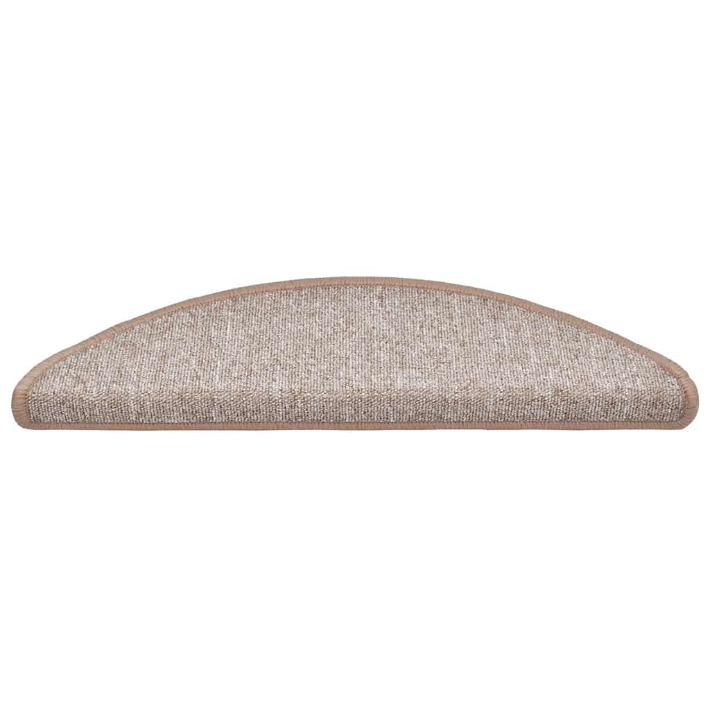 vidaXL Tappetini per scale 30 pz 56x17x3 cm Marrone chiaro Semicircolari