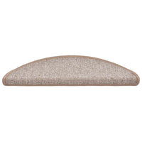 vidaXL Tappetini per scale 30 pz 56x17x3 cm Marrone chiaro Semicircolari