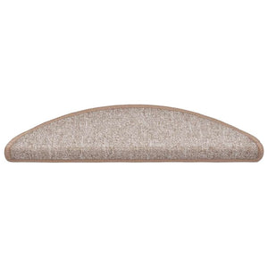 vidaXL Tappetini per scale 30 pz 56x17x3 cm Marrone chiaro Semicircolari