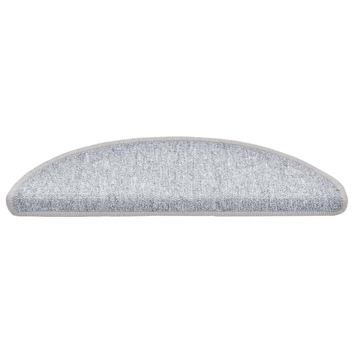 vidaXL Tappetini per scale 30 pz 56x17x3 cm Grigio chiaro Semicircolari