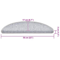 vidaXL Tappetini per scale 30 pz 56x17x3 cm Grigio chiaro Semicircolari