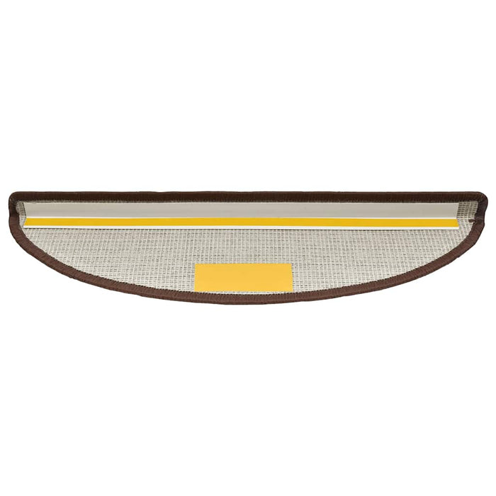 Tappetini per scale 30 pz 56x17x3 cm Marrone caffè Semicircolari 3365737