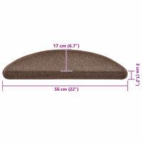 vidaXL Tappetini per scale 30 pz 56x17x3 cm Marrone caffè Semicircolari