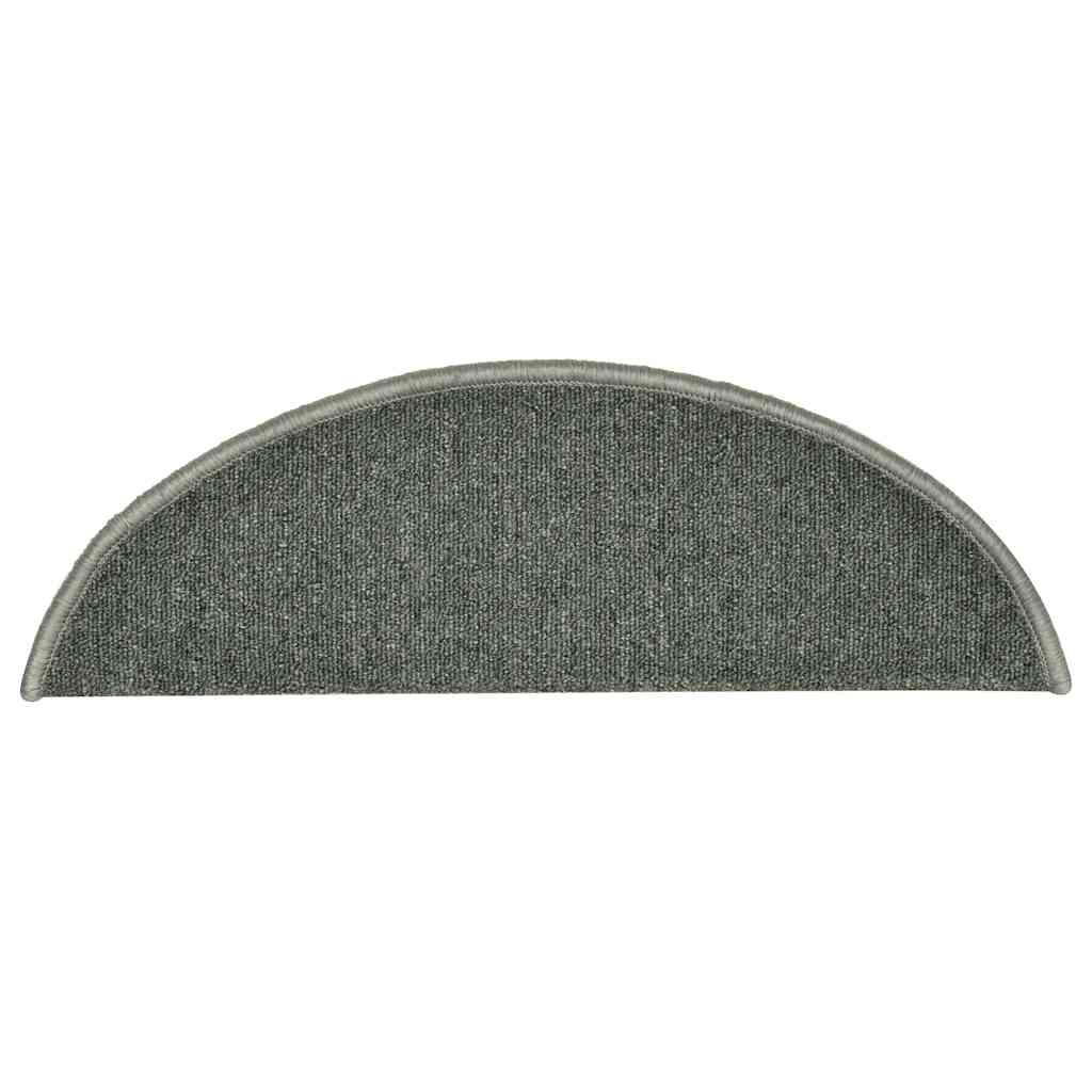 Tappetini per scale 30 pz 56x17x3 cm Verde scuro semicircolari 3365741