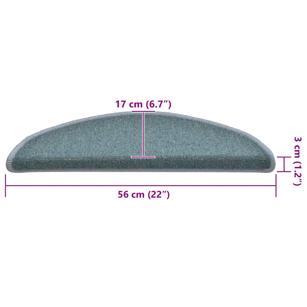 Tappetini per scale 30 pz 56x17x3 cm Blu mare Semicircolari 3365742
