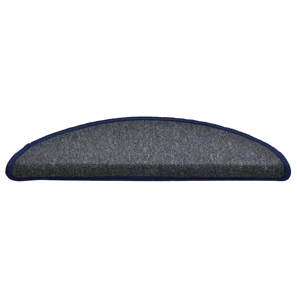 Tappetini per scale 30 pz 56x17x3 cm Grigio scuro e blu semicircolari 3365743