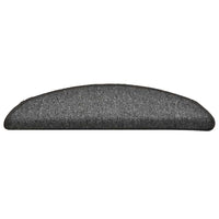 Tappetini per scale 30 pz 56x17x3 cm Grigio scuro Semicircolari 3365745