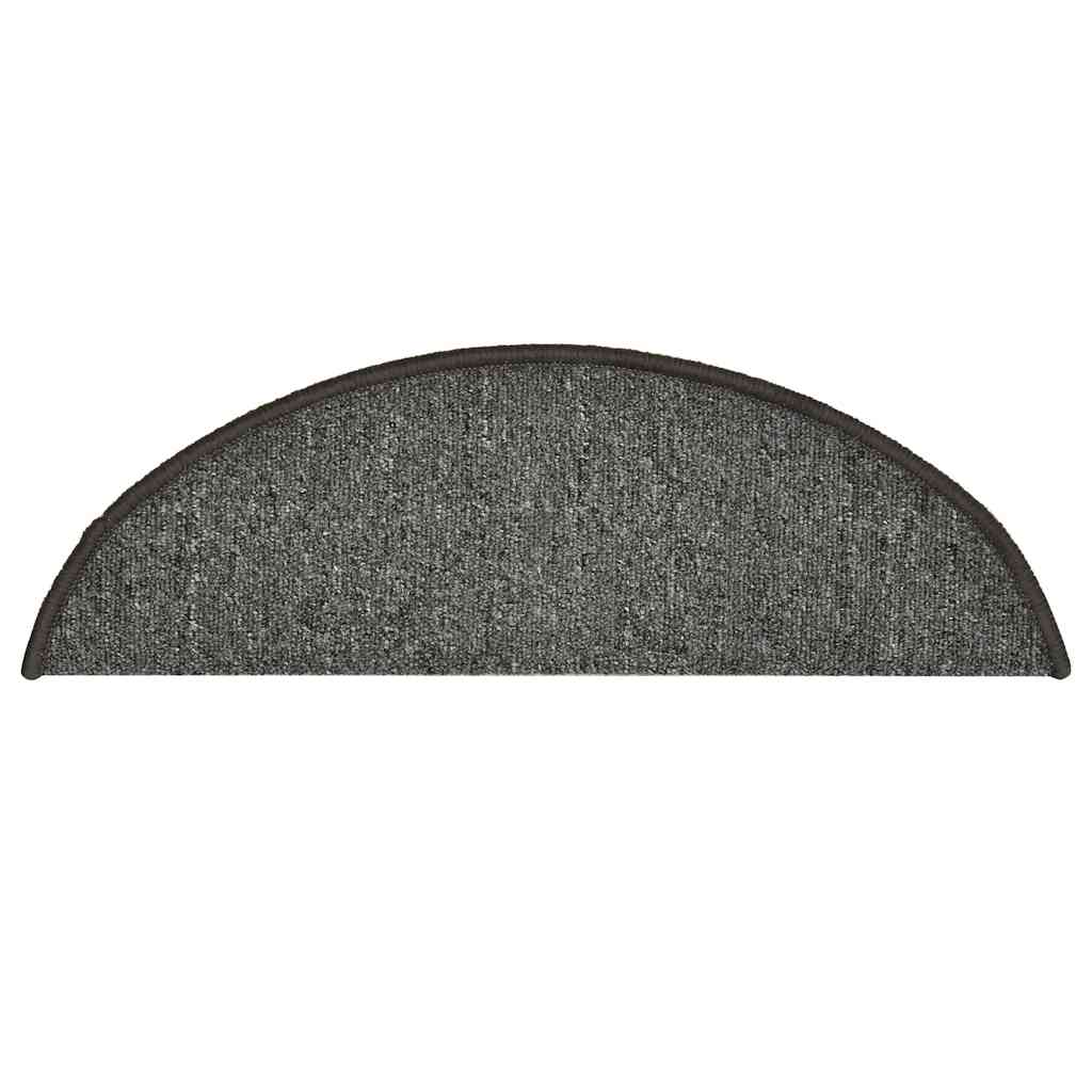 Tappetini per scale 30 pz 56x17x3 cm Grigio scuro Semicircolari 3365745