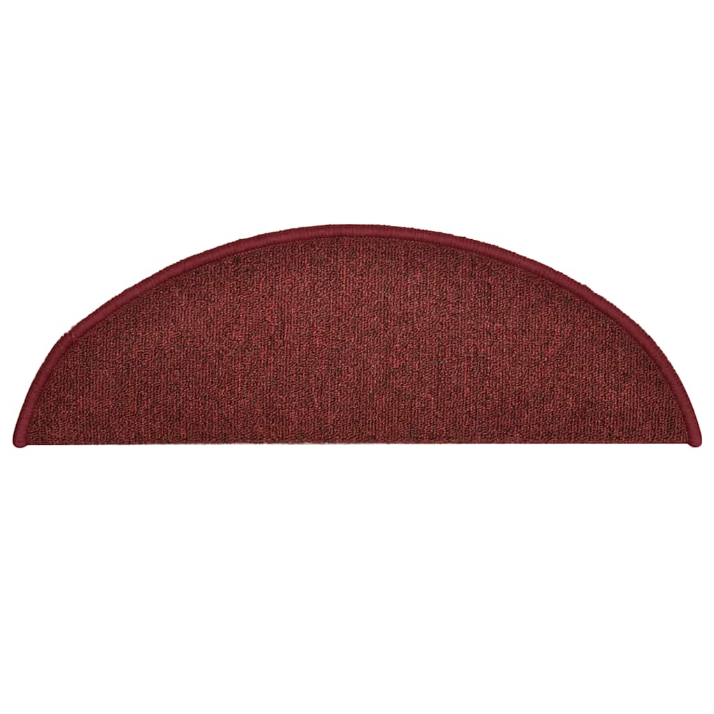 Tappetini per scale 30 pz 56x17x3 cm Bordeaux semicircolari 3365747