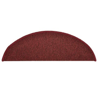 Tappetini per scale 30 pz 56x17x3 cm Bordeaux semicircolari 3365747