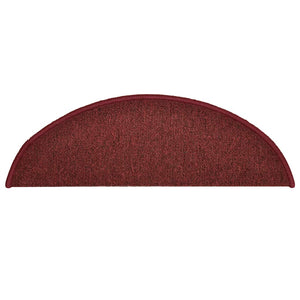 Tappetini per scale 30 pz 56x17x3 cm Bordeaux semicircolari 3365747