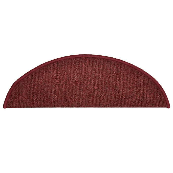 Tappetini per scale 30 pz 56x17x3 cm Bordeaux semicircolari 3365747