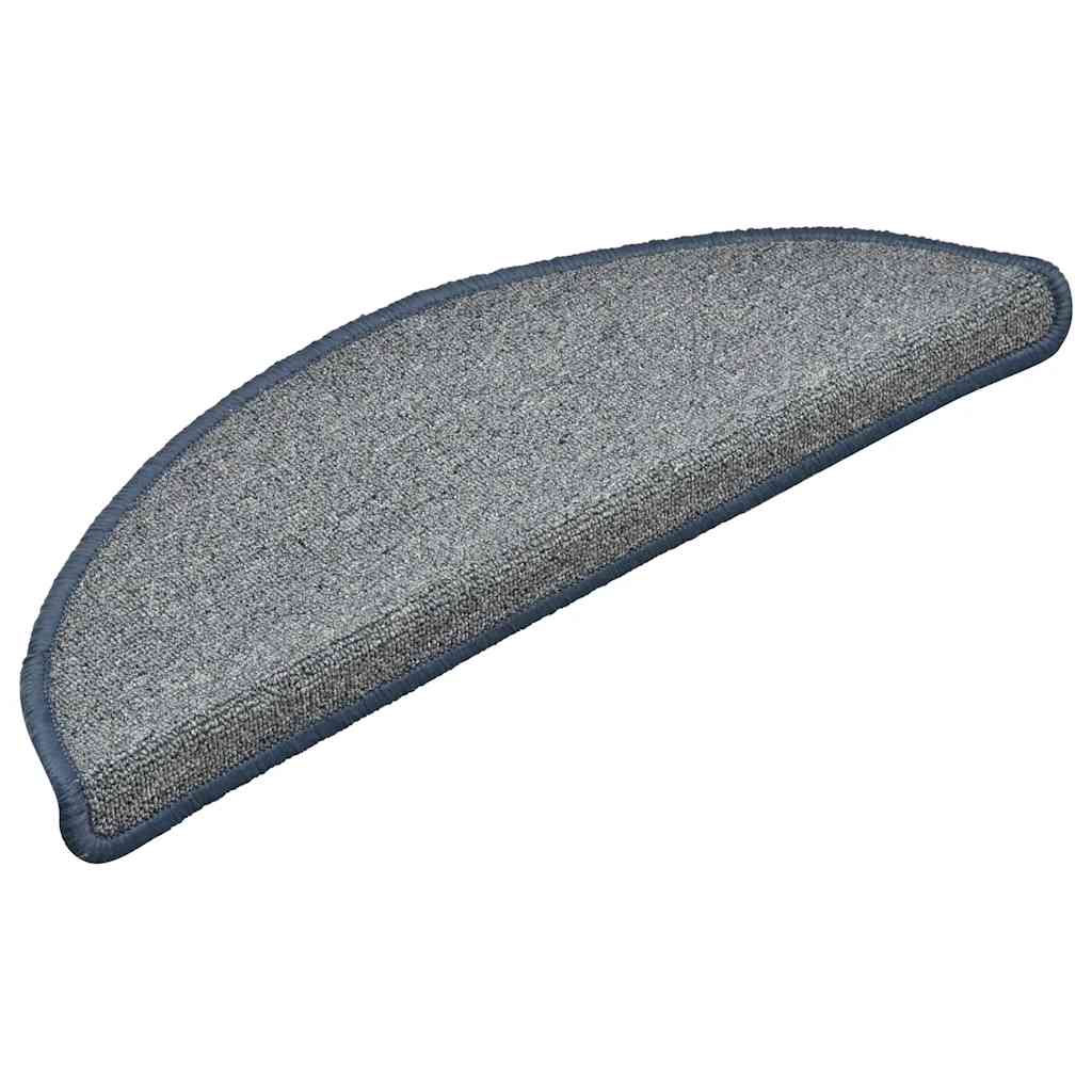 Tappetini per scale 30 pz 56x17x3 cm grigio chiaro e blu semicircolari 3365748