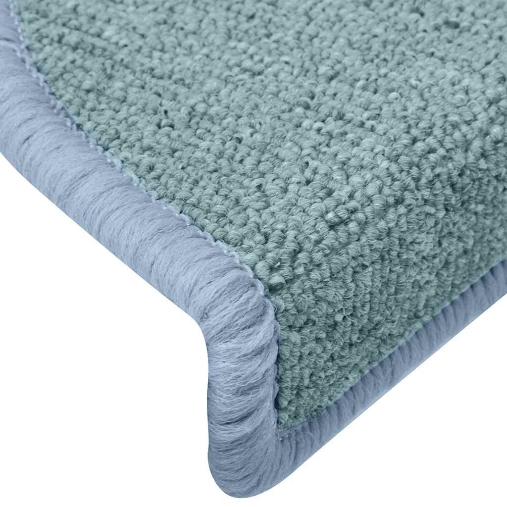 vidaXL Tappetini per scale 30 pz 65x24x4 cm Blu mare Semicircolari Grandi