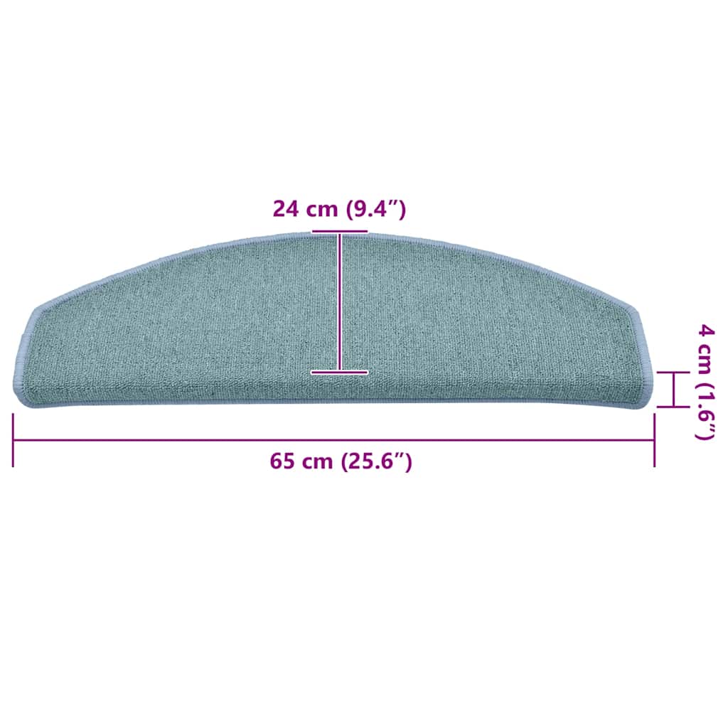 vidaXL Tappetini per scale 30 pz 65x24x4 cm Blu mare Semicircolari Grandi