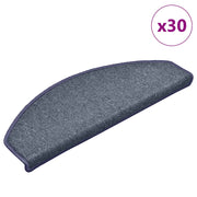 Tappetini per Scale 30 pz Grigio Scuro e Blu 65x24x4 cm