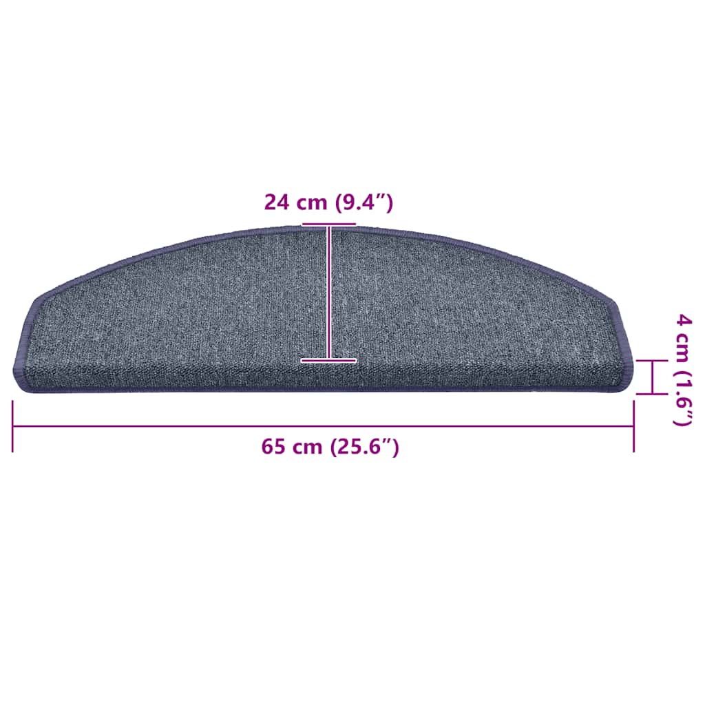 Tappetini per Scale 30 pz Grigio Scuro e Blu 65x24x4 cm