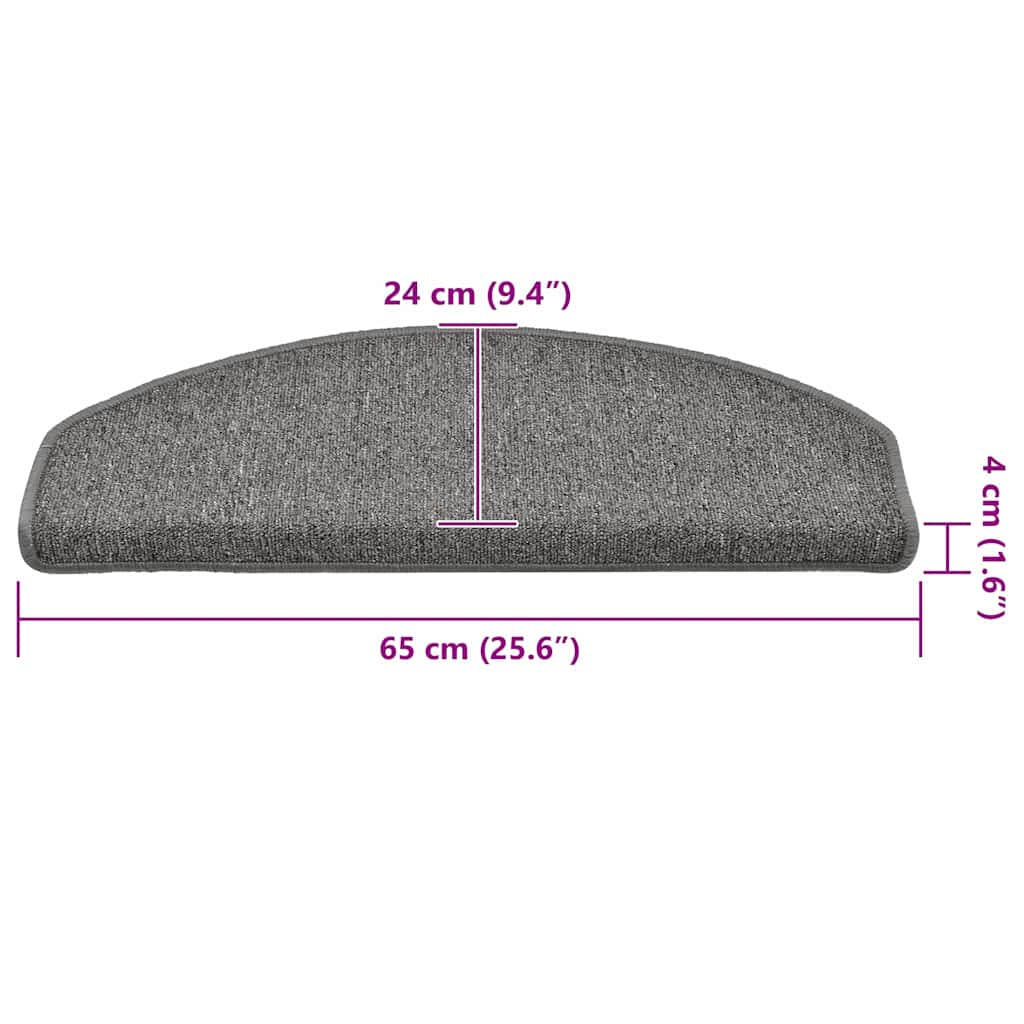 Tappetini per scale 30 pz 65x24x4 cm Grigio scuro Semicircolari Grandi 3365761