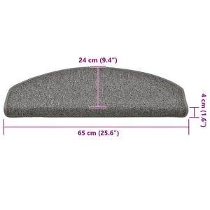 vidaXL Tappetini per scale 30 pz 65x24x4 cm Grigio scuro Semicircolari Grandi