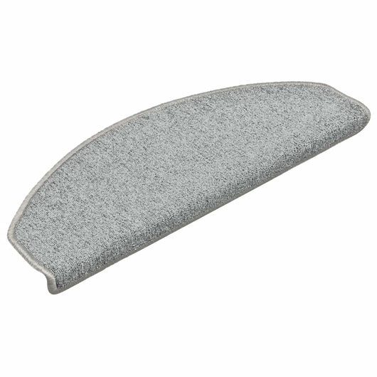 vidaXL Tappetini per scale 30 pz 65x24x4 cm Grigio chiaro Semicircolari Grandi