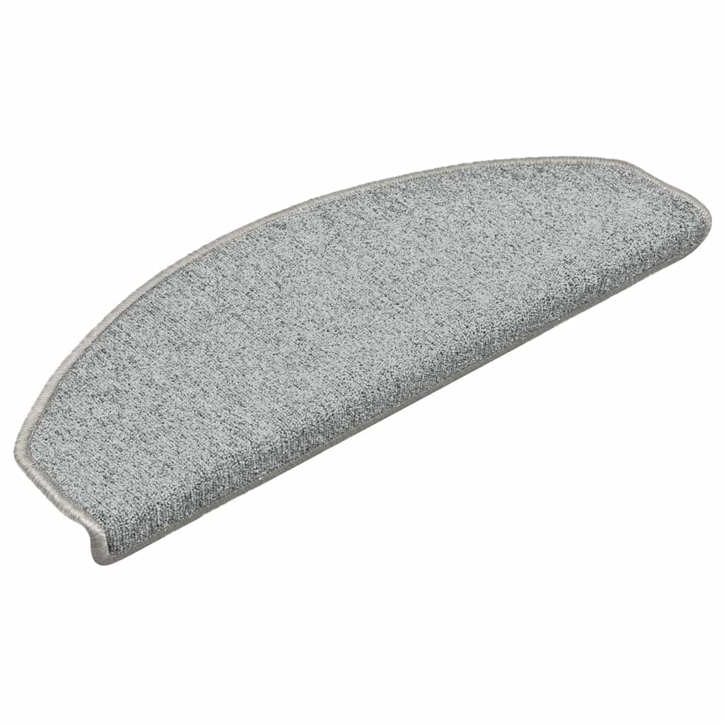 Tappetini per scale 30 pz 65x24x4 cm Grigio chiaro Semicircolari Grandi 3365762