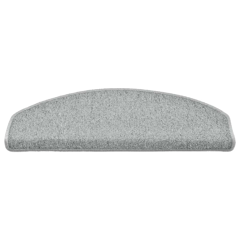 vidaXL Tappetini per scale 30 pz 65x24x4 cm Grigio chiaro Semicircolari Grandi