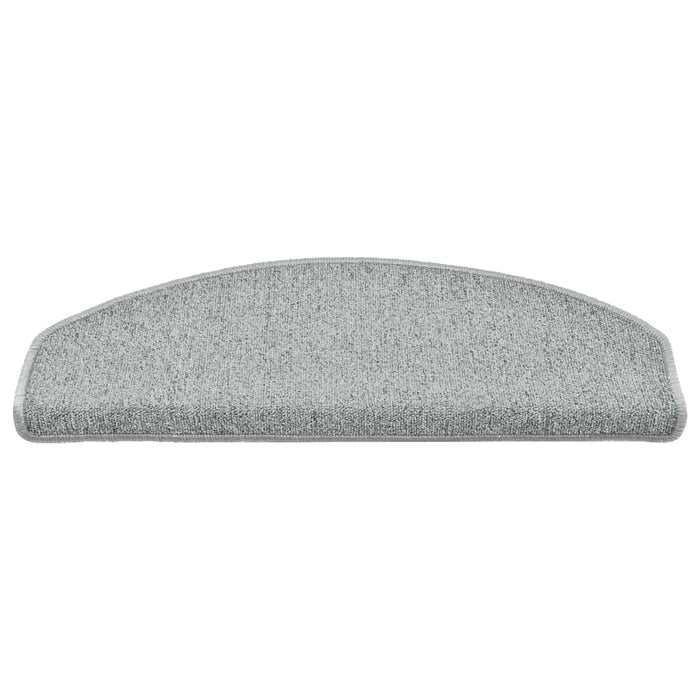 vidaXL Tappetini per scale 30 pz 65x24x4 cm Grigio chiaro Semicircolari Grandi