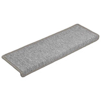 vidaXL Tappetini per scale 30 pz 65x21x4 cm Grigio chiaro Bordo rettangolare