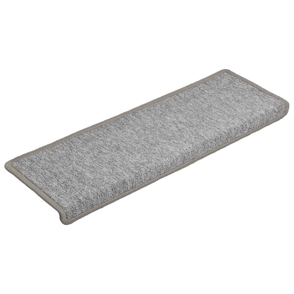Tappetini per scale 30 pz 65x21x4 cm Grigio chiaro Bordo rettangolare 3365768